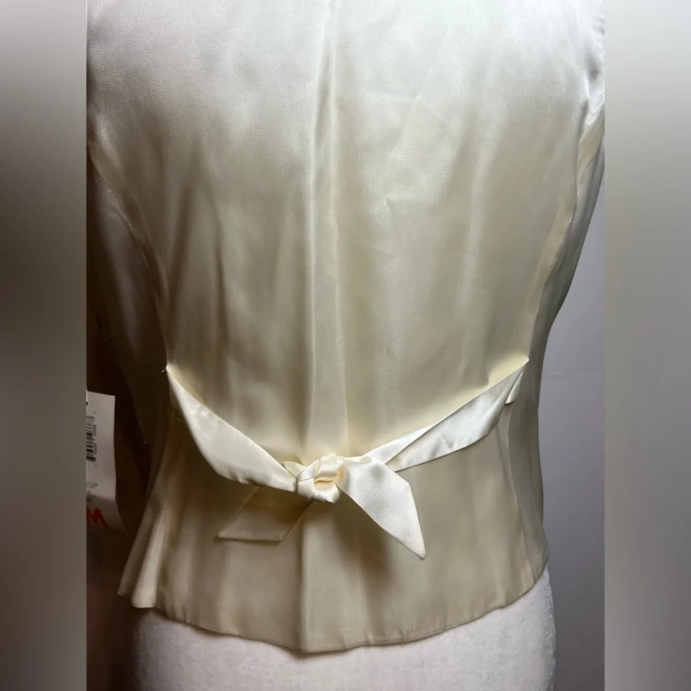 NWT Vintage Liz Claiborne 100% Silk Beaded Vest Glam Formal M - Picture 10 of 13